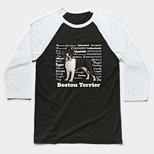 Boston Terrier Traits Baseball T-Shirt